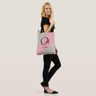 Bolso De Tela Nombre O de la letra personalizada monogramada per