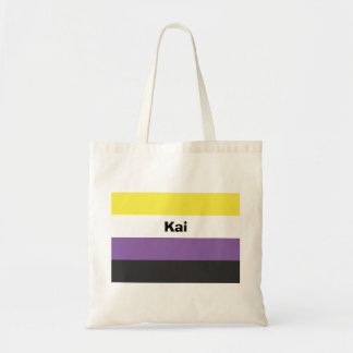 Bolso De Tela Nombre o monograma de marca de orgullo no binario
