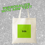 Bolso De Tela NOMBRE O ROL Chica verde Propuesta de la dama de h<br><div class="desc">Con una vibrante caja verde neón con un elegante texto negro,  esta caja es perfecta para una moderna propuesta de dama de honor y2k.</div>