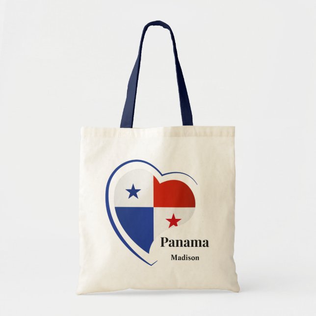 Bolso De Tela Nombre personalizado Amor Panamá (Frente)