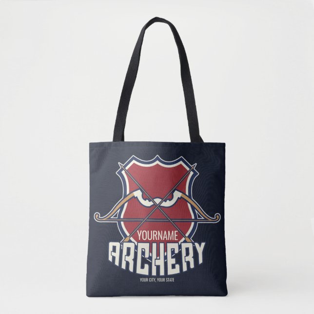 Bolso De Tela NOMBRE Personalizado Archery Sports Flecha de arco (Anverso)