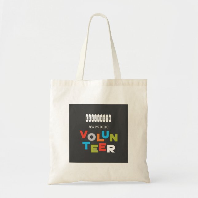Bolso De Tela Nombre personalizado, asombrosa Apreciación del vo (Frente)