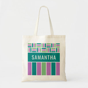 Bolso De Tela Nombre personalizado Bandas de trama