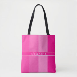 Bolso De Tela Nombre personalizado Bandas rosadas calientes