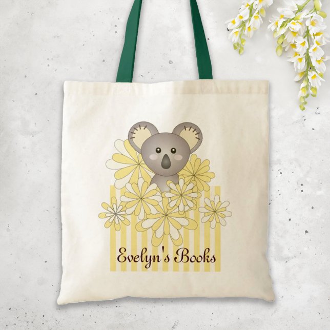 Bolso De Tela Nombre personalizado Bebé Cuto Amarillo Koala Niño (Subido por el creador)