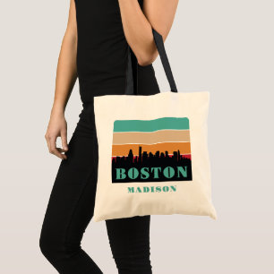 Bolso De Tela Nombre personalizado Boston Massachusetts
