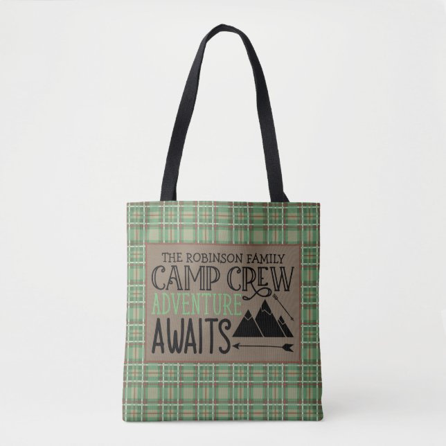 Bolso De Tela NOMBRE personalizado Cabina Camping Adventure (Anverso)