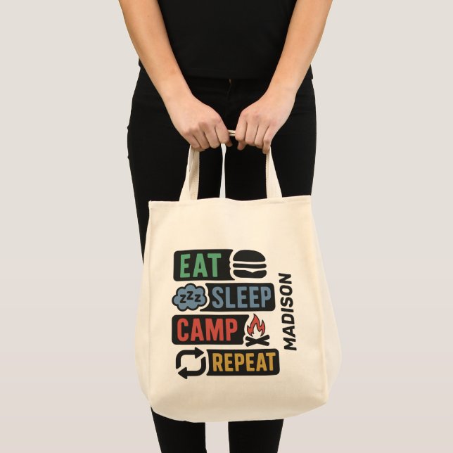 Bolso De Tela Nombre Personalizado Camping (Anverso (producto))