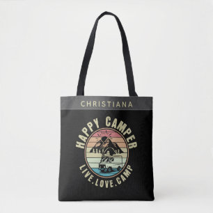 Bolso De Tela Nombre personalizado Camping - Activo. Amor. Campa
