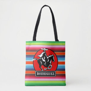 Bolso De Tela NOMBRE Personalizado Carro Caballo Serape Español 