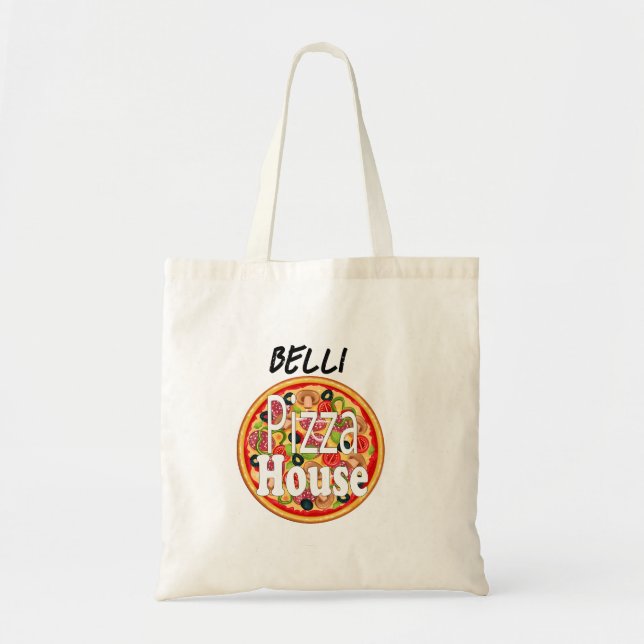 Bolso De Tela Nombre personalizado Casa Pizza italiana Apron adu (Frente)