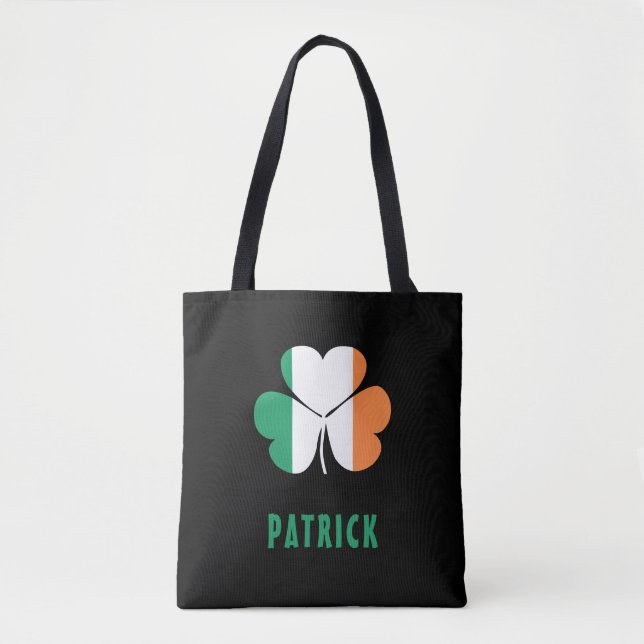 Bolso De Tela Nombre personalizado Celtic Ireland Shamrock Irish (Anverso)