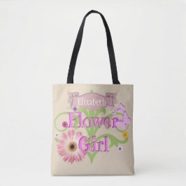 Bolso De Tela Nombre personalizado Daisy Flower Girl