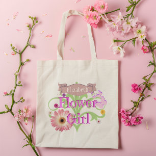 Bolso De Tela Nombre personalizado Daisy Flower Girl