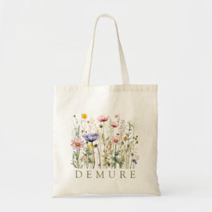 Bolso De Tela Nombre personalizado de delimitación de flores sil