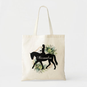 Bolso De Tela Nombre personalizado de equitación ecuestre perso