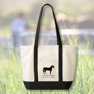 Bolso De Tela Nombre personalizado de equitación ecuestre person