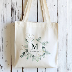 Bolso De Tela Nombre Personalizado de Flores de Algodón y Siempr