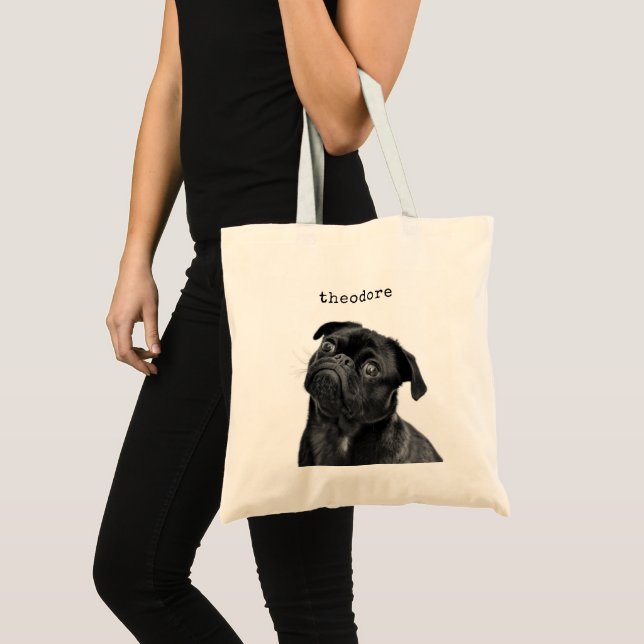 Bolso De Tela Nombre personalizado de foto de perro Mascota Keep (Anverso (producto))