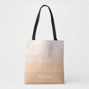 Bolso De Tela Nombre personalizado de franjas de gradiente de ca