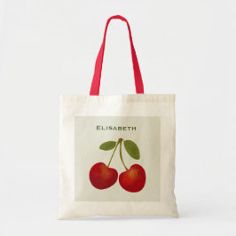 Bolso De Tela Nombre personalizado de fruta de cerezas rojas