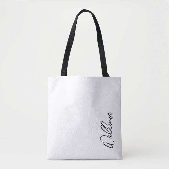 Bolso De Tela Nombre personalizado de guión moderno (Anverso)