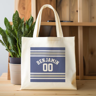 Bolso De Tela Nombre personalizado de Jersey para Deportes Azule