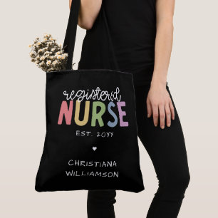 Bolso De Tela Nombre personalizado de la enfermera registrada RN