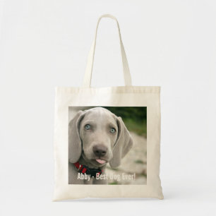 Bolso De Tela Nombre personalizado de la foto del perro de