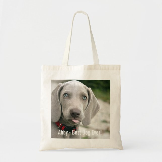 Bolso De Tela Nombre personalizado de la foto del perro de (Frente)