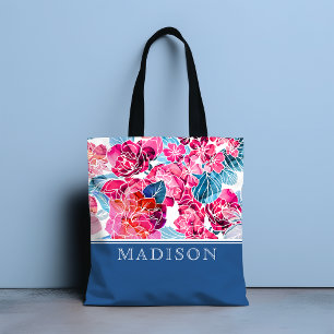 Bolso De Tela Nombre personalizado de la Moda del patrón floral 