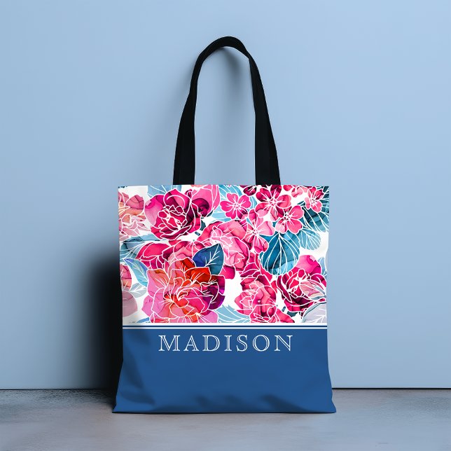Bolso De Tela Nombre personalizado de la Moda del patrón floral  (Subido por el creador)