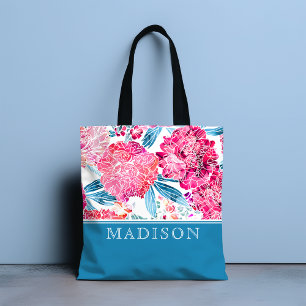 Bolso De Tela Nombre personalizado de la Moda del patrón floral