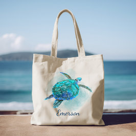 Bolso De Tela Nombre personalizado de la tortuga acuática