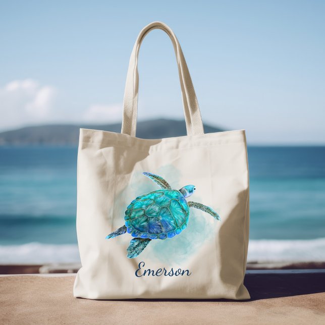 Bolso De Tela Nombre personalizado de la tortuga acuática (Subido por el creador)