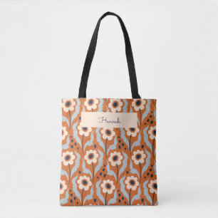 Bolso De Tela Nombre personalizado de las flores de huevo Naranj