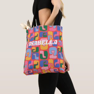 Bolso De Tela Nombre personalizado de las formas abstractas de c