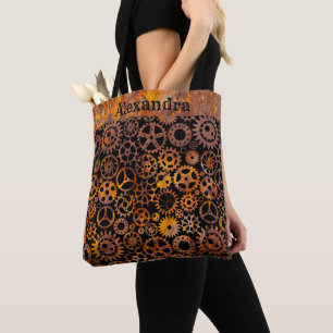Bolso De Tela Nombre personalizado de los engranajes de rusty sú