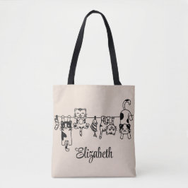 Bolso De Tela Nombre personalizado de los gatitos colgantes