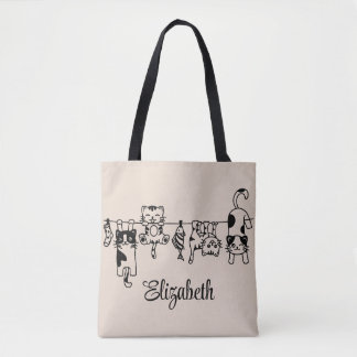 Bolso De Tela Nombre personalizado de los gatitos colgantes