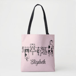 Bolso De Tela Nombre personalizado de los gatitos colgantes