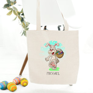 Bolso De Tela Nombre personalizado de los huevos de Pascua de Co