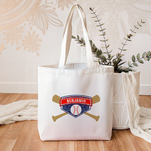 Bolso De Tela Nombre personalizado de los niños de béisbol