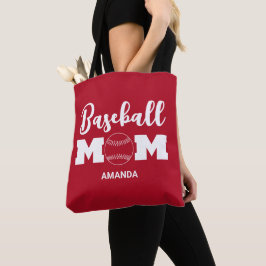 Bolso De Tela Nombre personalizado de mamá de béisbol