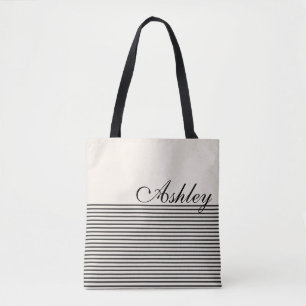 Bolso De Tela Nombre personalizado de media franja
