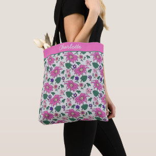 Bolso De Tela Nombre personalizado de patrón ininterrumpido de c