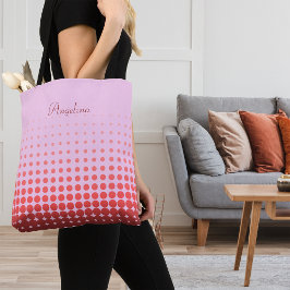 Bolso De Tela Nombre personalizado de puntos de polka degradados