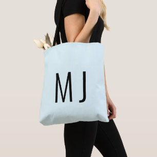Bolso De Tela Nombre personalizado de texto negro azul hielo con