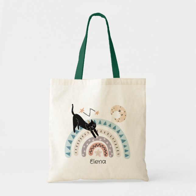 Bolso De Tela Nombre personalizado de unidosis de arcoiris de ga (Frente)
