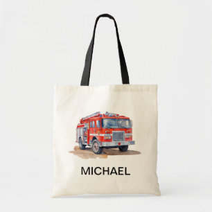 Bolso De Tela Nombre personalizado del Camión Rojo Moderno